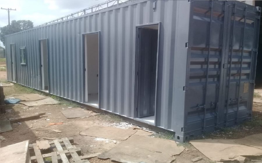 Home 33 Projeto container Alojamento com 2 quartos, copa, cozinha, e wc em container marítimo 40 pés HC com 30m2